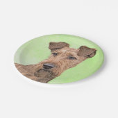 アイリッシュテリア絵画ズ – かわいいオリジナルドッグアート ペーパープレート (アングル)