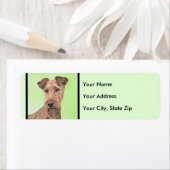 アイリッシュテリア絵画ズ – かわいいオリジナルドッグアート ラベル (インサイチュ)