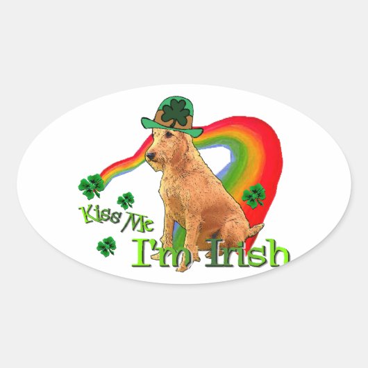 アイリッシュテリアSt patricks day 楕円形シール (正面)