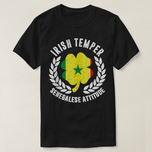 アイリッシュテンパセネガル姿勢旗St patricks Tシャツ (デザイン正面)