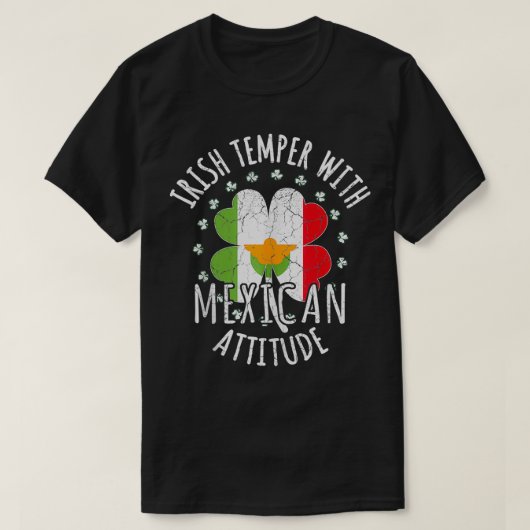 アイリッシュテンプメキシコの態度St patricks dayメシ Tシャツ (デザイン正面)