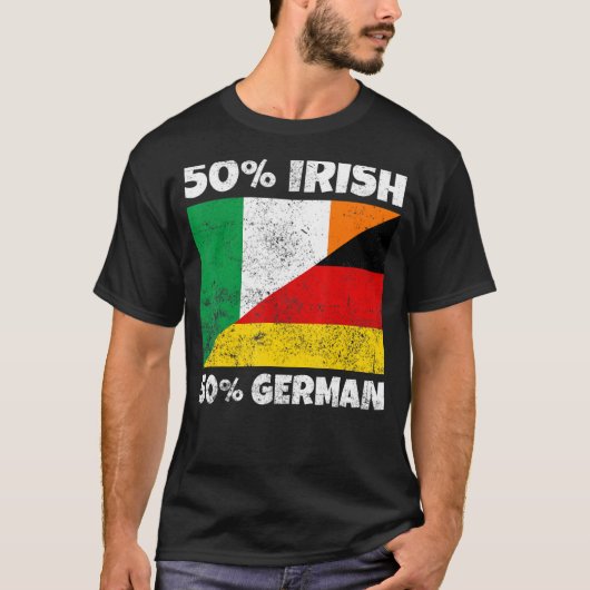 アイリッシュドイツ国旗のシャムロックSt patricks day Tシャツ (正面)