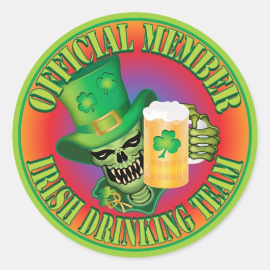 アイリッシュドリンクチームスカル.ai ラウンドシール (正面)