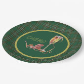 アイリッシュナショナルタータンチェックシャンパン応援 ペーパープレート (アングル)
