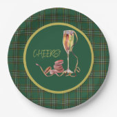 アイリッシュナショナルタータンチェックシャンパン応援 ペーパープレート (正面)