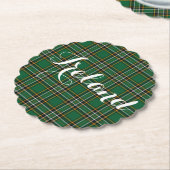 アイリッシュナショナルタータンチェックプレイドパーソナライズされた ペーパーコースター (アングル)
