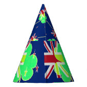 アイリッシュニュージーランド国旗シャムロッククローバーセントパトリック パーティーハット (裏面)