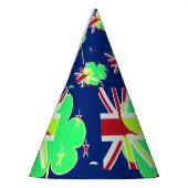 アイリッシュニュージーランド国旗シャムロッククローバーセントパトリック パーティーハット (左)