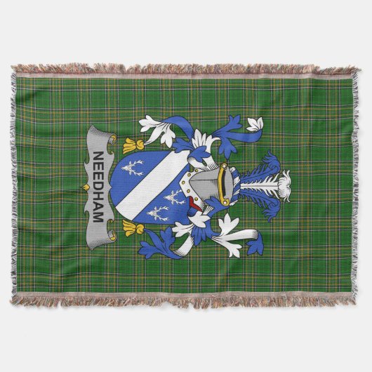 アイリッシュニードハムまたはO_ニーコート・オブ・アームズ家紋 スローブランケット (正面)