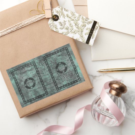 アイリッシュノットデザイン 長方形シール (ギフト)