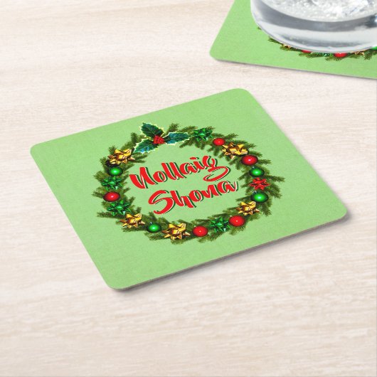 アイリッシュノーライクショーナメリークリスマス スクエアペーパーコースター (アングル)