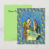 アイリッシュハウンドッグスST.パトリックの日グリーンビアカード (正面/裏面)