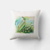 アイリッシュハーピストウィズシャームロックハット装飾用クッション クッション (裏面)