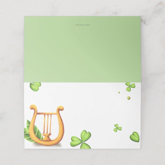 アイリッシュハープグリーンクローバー プレイスカード (外部開封)