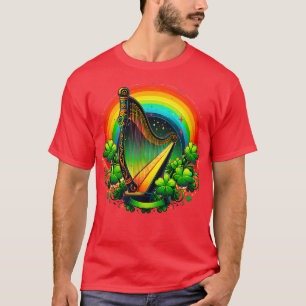 アイリッシュハープヘラ祝ドライSt patricks Tシャツ