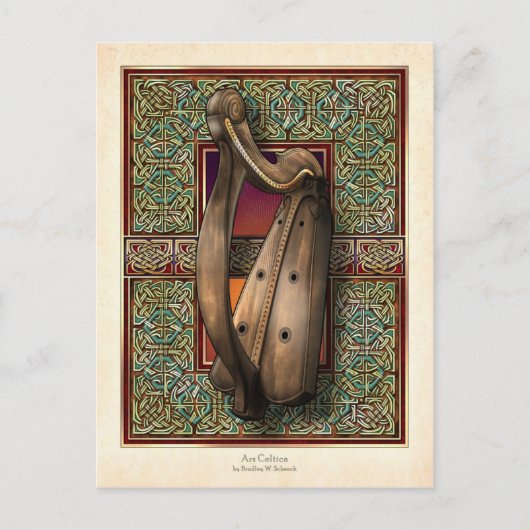 アイリッシュハープポストカード ポストカード (正面)