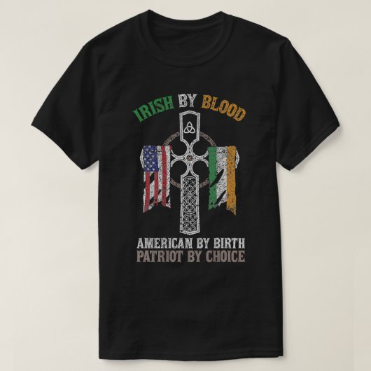 アイリッシュバイブラッドアメリカン誕生パトリオットバイカワイイI Tシャツ (デザイン正面)