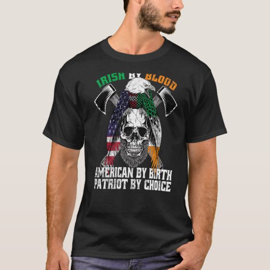アイリッシュバイブラッドアメリカンby誕生パトリオット tシャツ (正面)