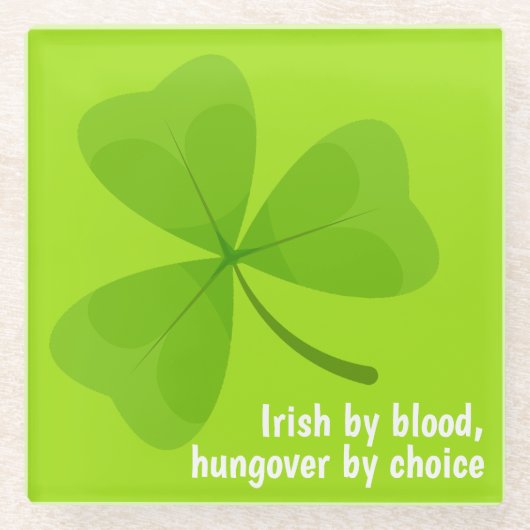 アイリッシュバイブラッド、ハンゴバーバイチョイスグリーンシャームロック ガラスコースター (正面)
