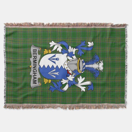 アイリッシュバーミンガムコートオブアームズ家紋イレラン スローブランケット (正面)