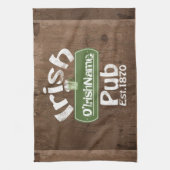 アイリッシュパブパーソナライズされたオールドケグ効果サイン キッチンタオル (縦)