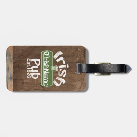 アイリッシュパブパーソナライズされたオールドケグ効果サイン ラゲッジタグ (裏面横)