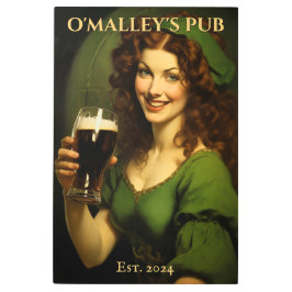 アイリッシュパブパーソナライズされたサイン | 聖パトリックの日 メタルプリント