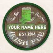 アイリッシュパブビール樽 ラウンドペーパーコースター (正面)