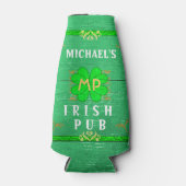 アイリッシュパブ名前をカスタムするホームバーグリーンセントパトリック ボトルクーラー (正面)