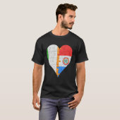 アイリッシュパラグアイ国旗のハート Tシャツ (正面フル)