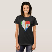アイリッシュパラグアイ国旗のハート Tシャツ (正面フル)