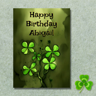 アイリッシュパーソナライズされたクローバー誕生日の運 カード