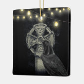 アイリッシュパーソナライズされたケルト十字とクロウモリガン セラミックオーナメント (左)