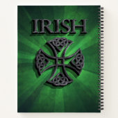 アイリッシュパーソナライズされたケルト十字架 ノートブック (裏面)