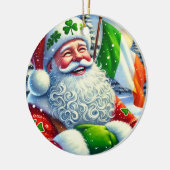 アイリッシュパーソナライズされたサンタ・クリスマス装飾品 セラミックオーナメント (左)
