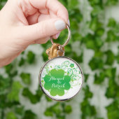 アイリッシュパーソナライズされたシャムロックキーチェーン キーホルダー (手)