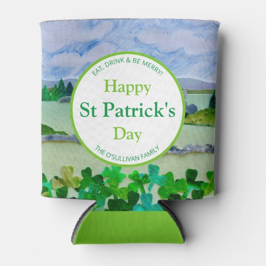 アイリッシュパーソナライズされたシャムロック 缶クーラー (正面)