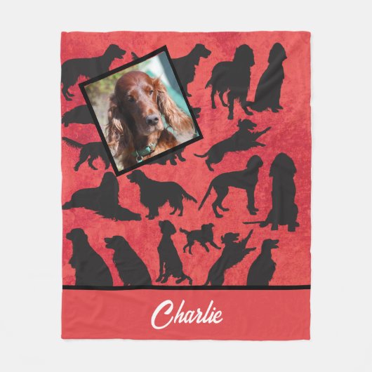 アイリッシュパーソナライズされたセッターパターン フリースブランケット (正面)