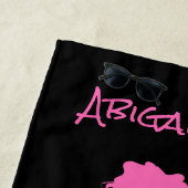 アイリッシュパーソナライズされたダンサーブラック&ピンクダンス ビーチタオル (インサイチュ)