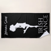 アイリッシュパーソナライズされたダンサー懸命シューダンス ビーチタオル (正面)