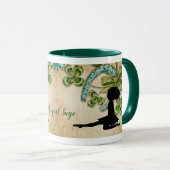 アイリッシュパーソナライズされたダンサー、シャムロックと馬蹄形 マグカップ (正面右)