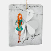 アイリッシュパーソナライズされたダンスクローバークリスマス セラミックオーナメント (右)