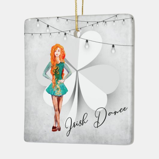 アイリッシュパーソナライズされたダンスクローバークリスマス セラミックオーナメント (左)