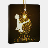 アイリッシュパーソナライズされたダンスゴールデンクリスマス セラミックオーナメント (右)