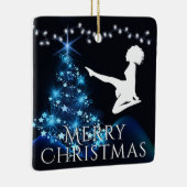 アイリッシュパーソナライズされたダンスソフトシューブルークリスマス セラミックオーナメント (右)