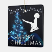 アイリッシュパーソナライズされたダンスソフトシューブルークリスマス セラミックオーナメント (左)