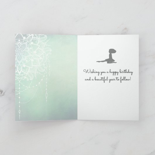 アイリッシュパーソナライズされたダンスビューティフルグリーン誕生日 カード (内部)