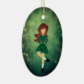 アイリッシュパーソナライズされたダンスブラウンヘアクリスマス セラミックオーナメント (右)