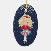 アイリッシュパーソナライズされたダンスブロンドガールクリスマス セラミックオーナメント (右)
