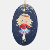 アイリッシュパーソナライズされたダンスブロンドガールクリスマス セラミックオーナメント (左)